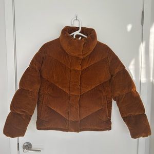 Aritzia Wilfred Cloud Puff corduroy, Size XS (fits XS/S), Rich Earth Brown